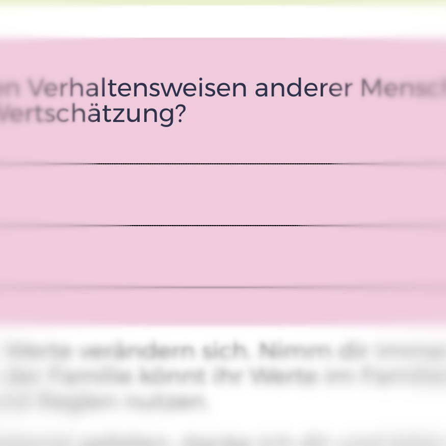 Werteliste für Familien Produktbild