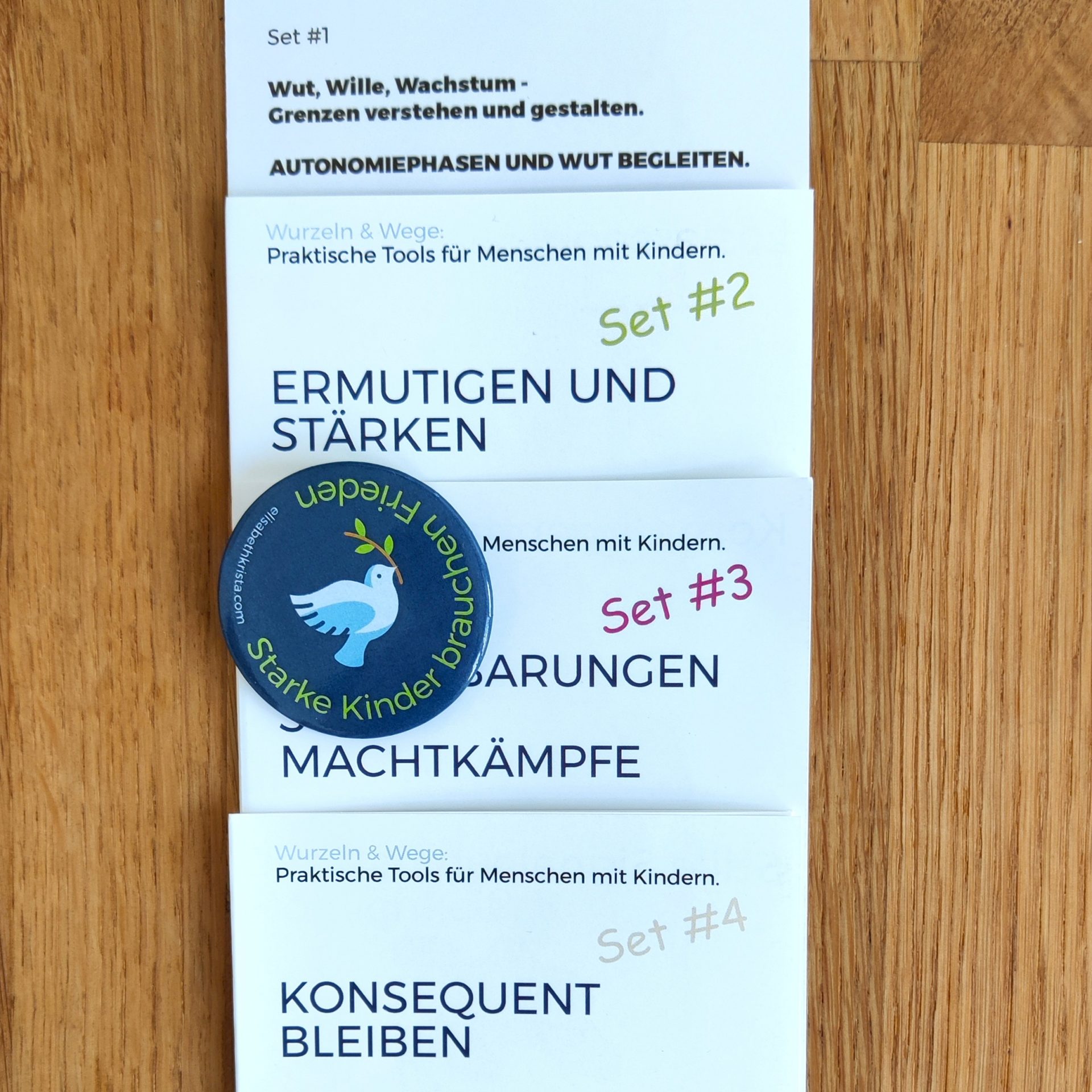 Tools für Eltern plus Friedenstaube Button